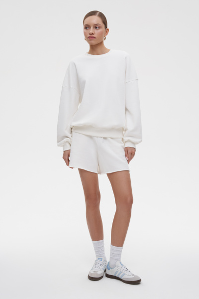 Свитшот базовый из футера (XS/S, молочный) 2207