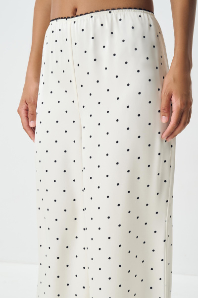 Брюки из сатина в горох (ванильный) (M) 