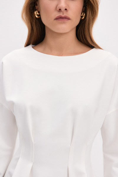 Платье мини приталенного силуэта (молочный) (XS)