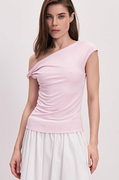 Топ с открытым плечом (розовый)