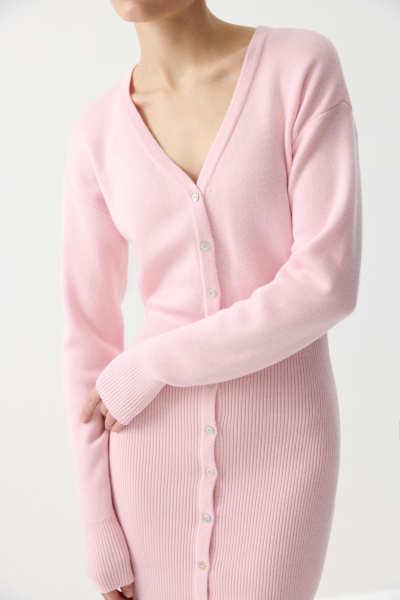 Платье приталенного силуэта с пуговицами (Розовый) (S) 