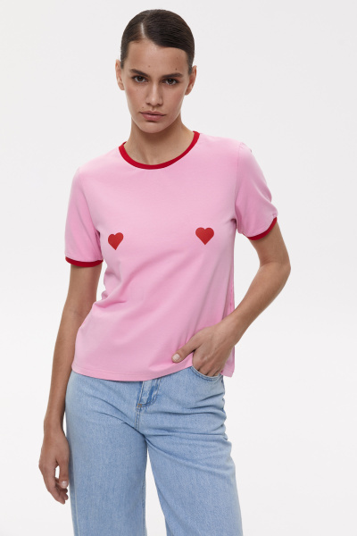 Футболка с сердечками Heartbreaker (L, барби) 2169