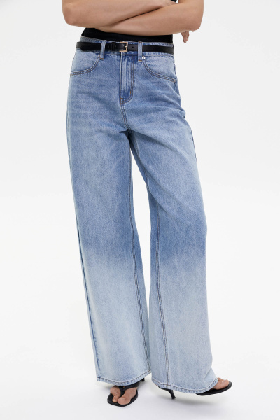 Джинсы широкие с градиентом/Denim pants with gradient (26/XS, голубой/blue) 1741