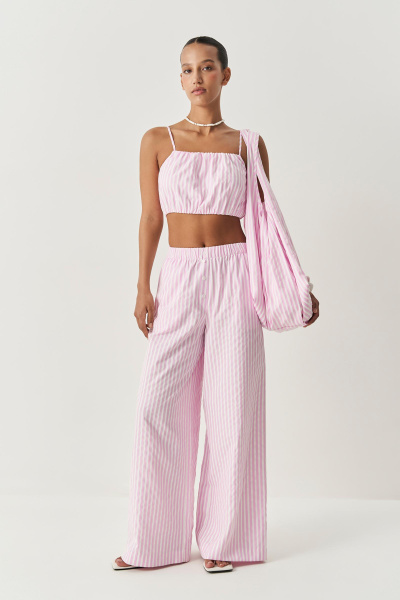 Сумка-тоут в полоску (розовый) (one size) 