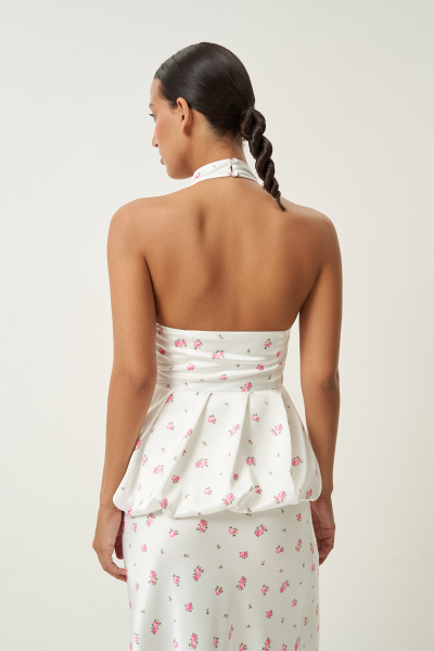 Блузка типа "топ" с принтом (белый) (M)