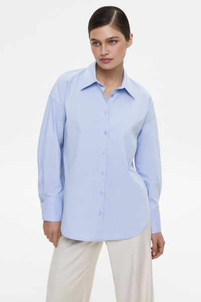 Рубашка свободного кроя (M/L, голубой) 1741