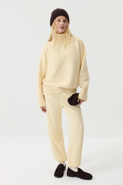 Шапка бини из шерсти мериноса (Шоколадный) (one size) 