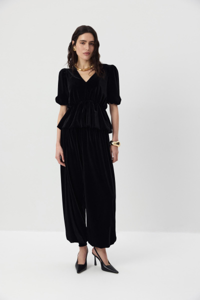 Блуза из бархата  (Черный) (XS/S) 