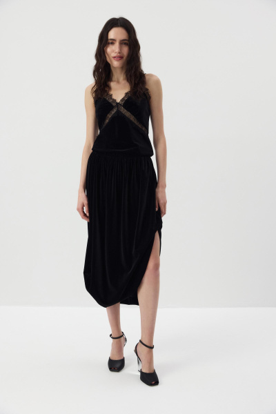 Юбка - баллон из бархата (Черный) (XS/S) 