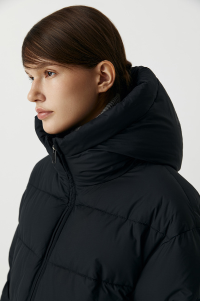 Пальто макси утепленное (черный) (XS) 