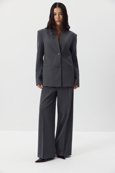 Брюки на резинке (серый меланж) (M) 