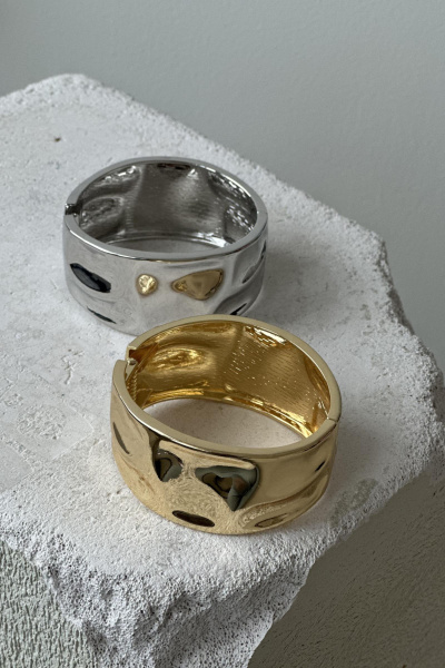 Браслет из мятого металла (one size, золото) 2860