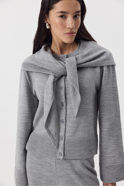 Кардиган из шерсти  (серый) (M/L) 