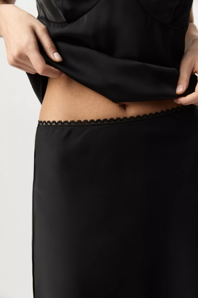 Юбка мини из сатина (черный) (S) 