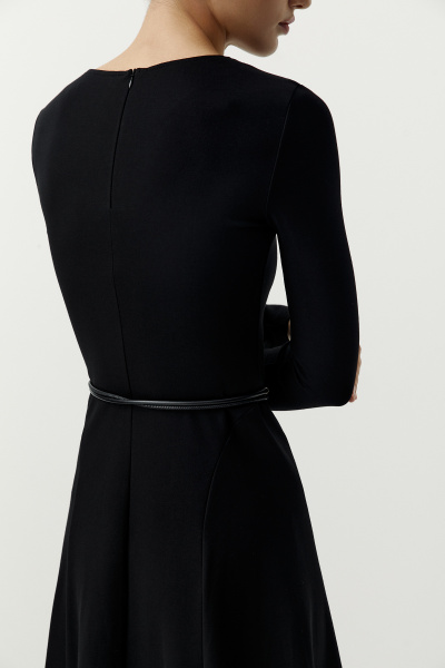 Ремень-шнур кожаный с металлической вставкой (черный) (one size) 