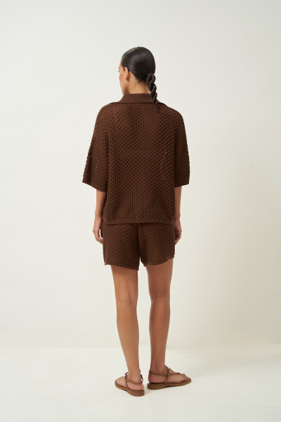 Костюм вязаный из хлопка (коричневый) (M/L) 