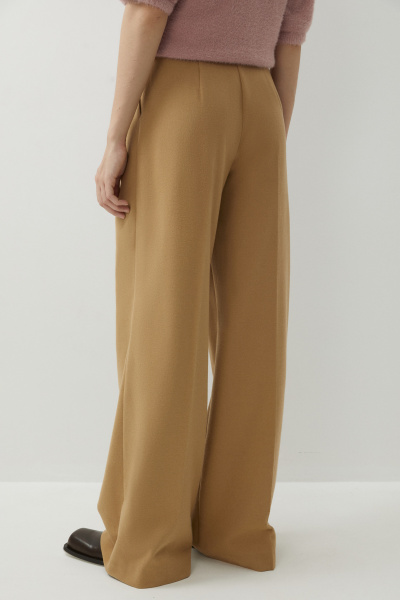 Брюки силуэта палаццо из костюмной ткани (светло-коричневый) (L) 