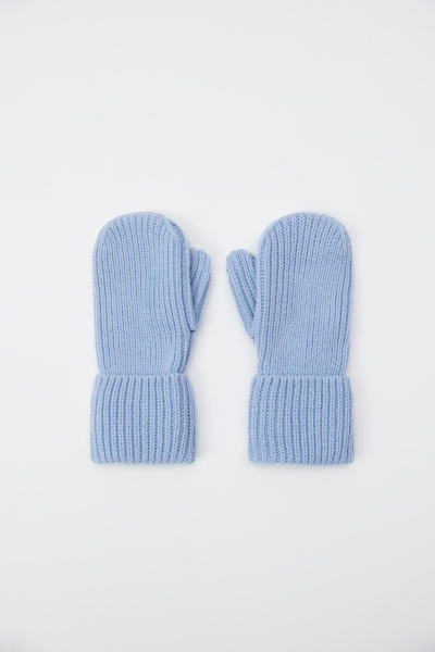 Варежки из шерсти мериноса (Голубой) (one size) 