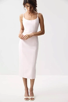 Платье макси на бретелях (Нежно-розовый)