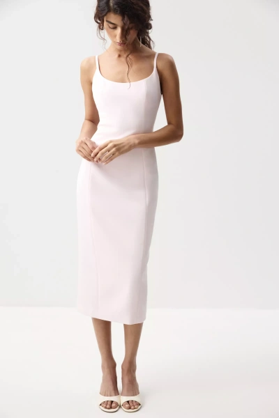 Платье макси на бретелях (Нежно-розовый) (M) 