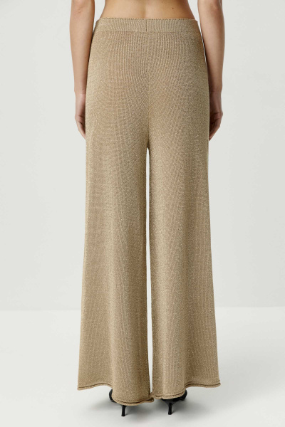 Брюки палаццо вязаные с металлизированной нитью (золотой) (M/L) 