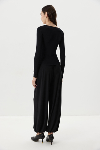 Лонгслив с декоративными пуговицами (Черный) (M) 