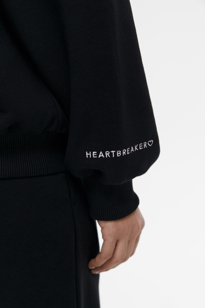 Толстовка-поло на молнии (XS/S, черный) 