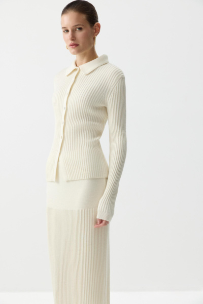 Джемпер-поло с пуговицами (Молочный) (XS/S) 