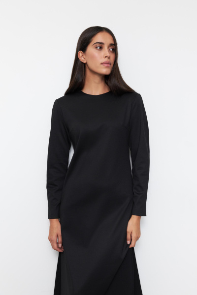 Платье макси из джерси (XS, черный) 