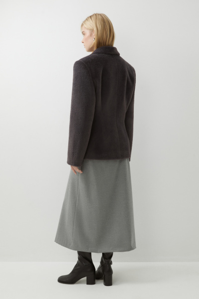 Пиджак приталенный из ворсовой ткани (темно-серый) (M/L) 