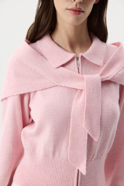 Кардиган на молнии  с шерстью альпаки  (Розовый) (M) 