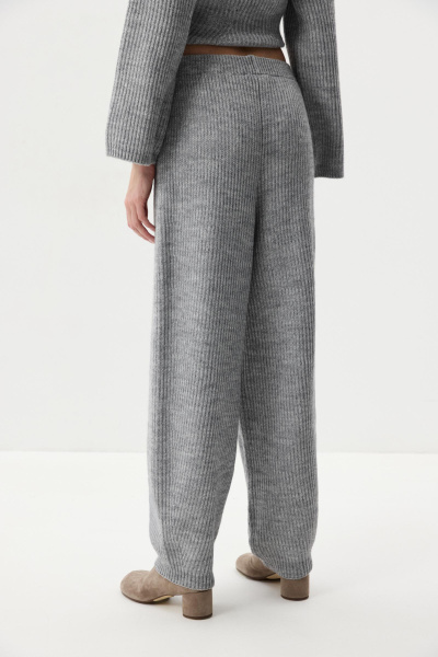 Брюки O-силуэта с шерстью (серый меланж) (one size) 