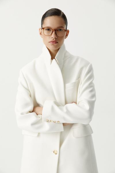 Пиджак из пальтовой ткани (молочный) (XS/S) 