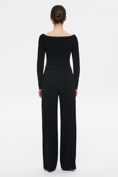 Брюки широкие из вискозы (XS, черный) 