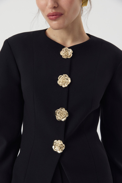 Жакет О-силуэта приталенный  (Черный) (M) 