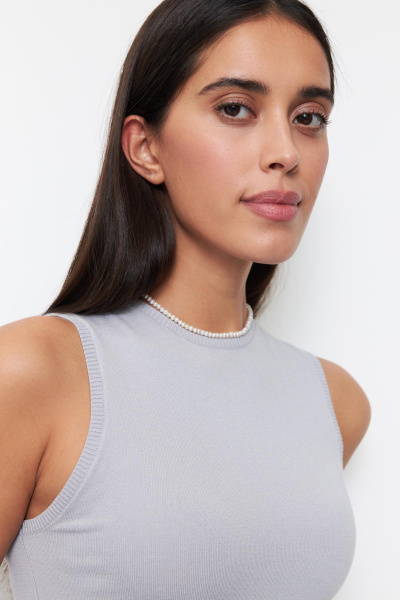 Топ базовый из вискозы (L, серый) 2775