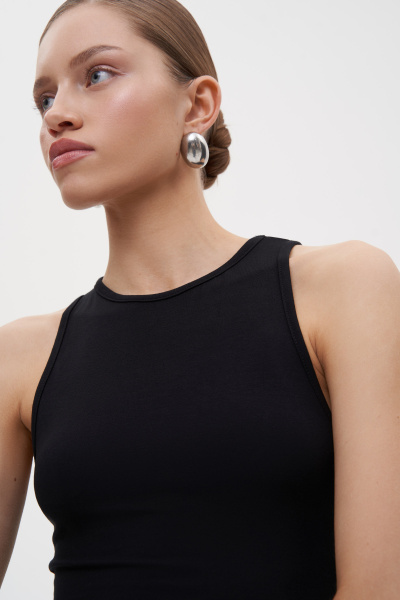 Топ из вискозы (L, черный)