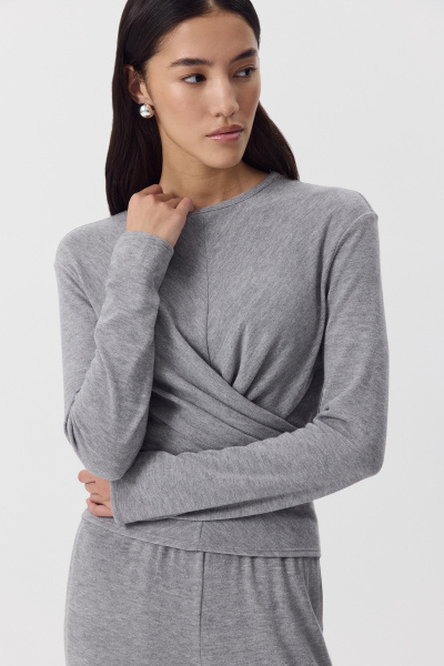 Лонгслив с завязками на талии (Серый) (M) 