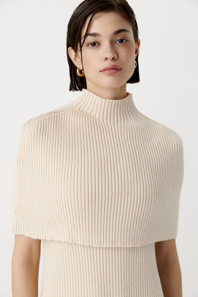 Платье вязаное с кейпом (бежевый) (XS/S) 