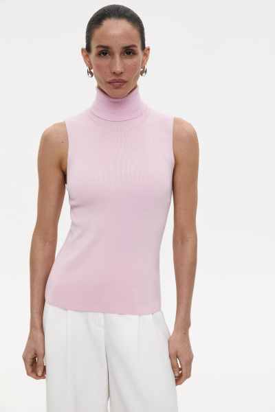 Топ с воротником-стойкой (XS, барби) 2169