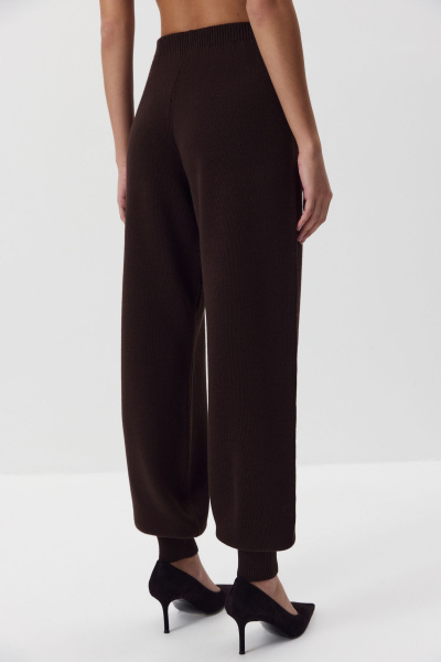 Брюки - джоггеры вязаные с шерстью (шоколадный) (M) 