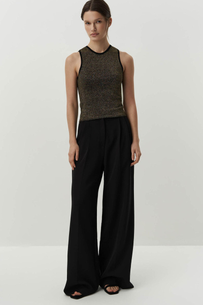 Топ из вискозы с металлизированной нитью (черный) (XS)