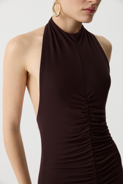 Платье макси со сборкой (Шоколадный) (M) 