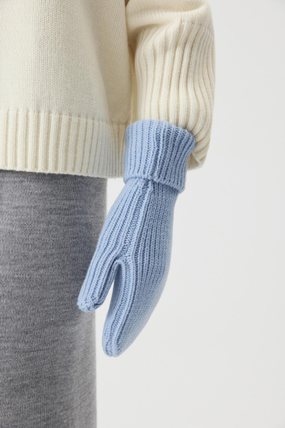 Варежки из шерсти мериноса (Голубой) (one size) 