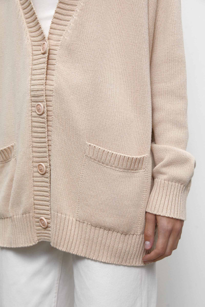 Кардиган из хлопка (one size, бежевый) 2182