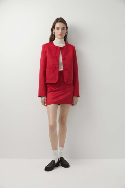 Жакет из замши (красный) (M) 