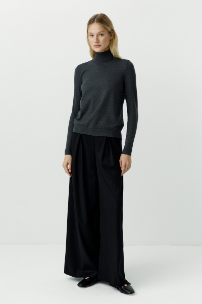 Водолазка вязаная классическая (антрацит) (L) 