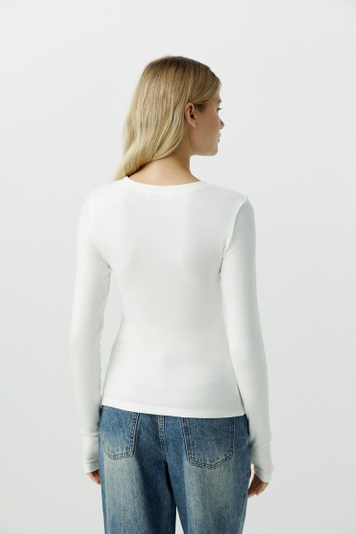 Лонгслив из мягкого трикотажа (молочный) (XS) 