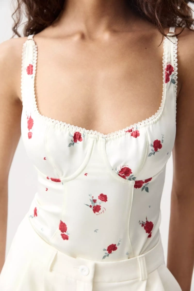 Боди из сатина (Цветы на молочном) (S) 