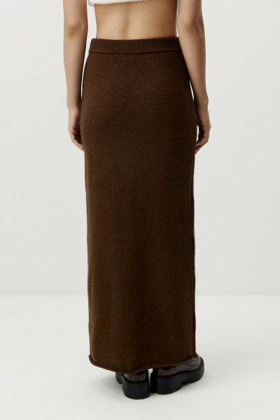 Юбка макси прямая вязаная (коричневый) (M/L) 